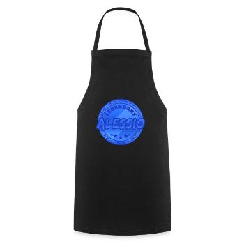 Geschenk für Alessio - Kochschürze - Schwarz - Vorne - AI Model Male 185 dark (185cm)