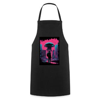 Pilz Neon Vaporwave Natur Technocrat Hacker Techie - Kochschürze - Schwarz - Vorne - AI Model Male 185 dark (185cm)