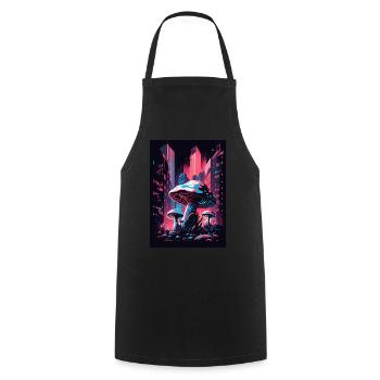 Pilz Neon Vaporwave Natur Technocrat Hacker Techie - Kochschürze - Schwarz - Vorne - AI Model Male 185 dark (185cm)