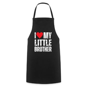 I Love My Little Brother - Cooking Apron - black - Front - AI Model Male 185 dark (185cm)