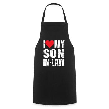 J’aime mon gendre - Tablier de cuisine - noir - Devant - AI Model Male 185 dark (185cm)