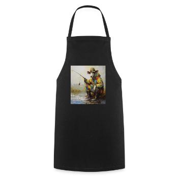 Drôle De Pêche Pêche Pêche Pêcheur Pêcheur Pêcheur Vache - Tablier de cuisine - noir - Devant - AI Model Male 185 dark (185cm)
