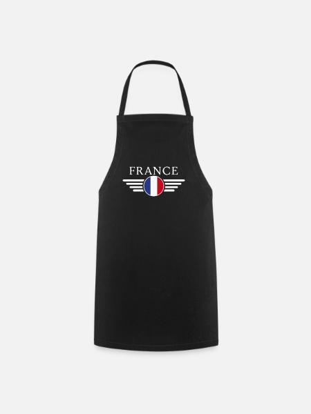 Frankreich Stil Design T-Shirt - Kochschürze - Schwarz