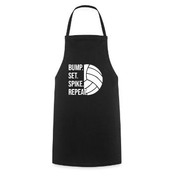 Bump Set Spike Repeat Volleyball - Kochschürze - Schwarz - Vorne - AI Model Male 185 dark (185cm)