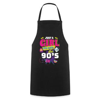 90s 90s Retro Gift - Cooking Apron - black - Front - AI Model Male 185 dark (185cm)