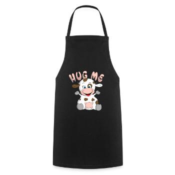 Hug me Kuh - Kochschürze - Schwarz - Vorne - AI Model Male 185 dark (185cm)
