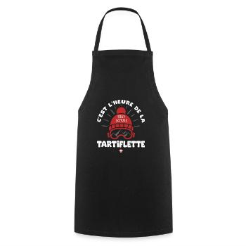 ski et tartiflette cadeau humour ski skieur savoie - Tablier de cuisine - noir - Devant - AI Model Male 185 dark (185cm)