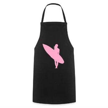 Surfergirl - Kochschürze - Schwarz - Vorne - AI Model Male 185 dark (185cm)