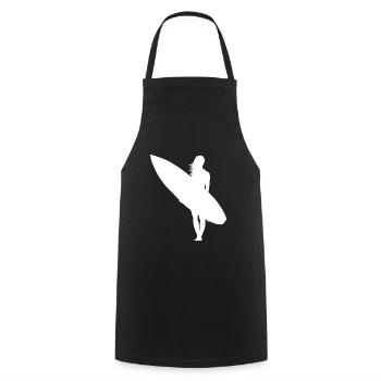 Surfergirl - Kochschürze - Schwarz - Vorne - AI Model Male 185 dark (185cm)