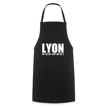 Lyon Koordinaten - Kochschürze - Schwarz - Vorne - AI Model Male 185 dark (185cm)