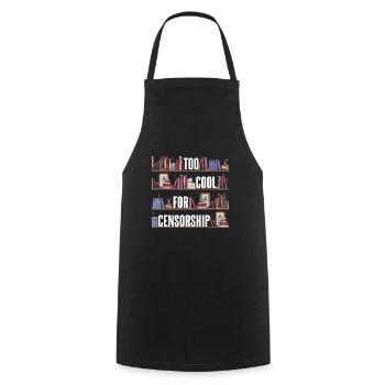 Trop cool pour la censure - Tablier de cuisine - noir - Devant - AI Model Male 185 dark (185cm)