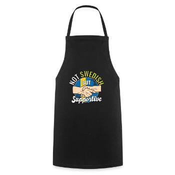 Pas suédois mais voyageur du pays qui vous soutient - Tablier de cuisine - noir - Devant - AI Model Male 185 dark (185cm)