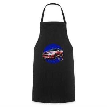 Jdm Halloween edition / Tuning Mechanic Costume - Cooking Apron - black - Front - AI Model Male 185 dark (185cm)