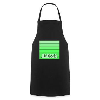 Cadeau pour Alessa - Tablier de cuisine - noir - Devant - AI Model Male 185 dark (185cm)