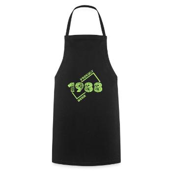 1988 - Cooking Apron - black - Front - AI Model Male 185 dark (185cm)