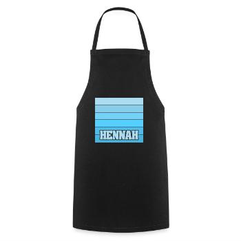 Woman's name Hennah - Cooking Apron - black - Front - AI Model Male 185 dark (185cm)
