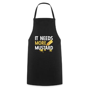 Senf Mustard - Kochschürze - Schwarz - Vorne - AI Model Male 185 dark (185cm)