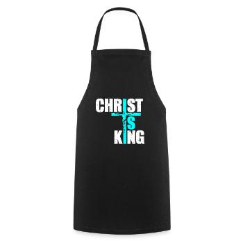 Le Christ est roi Foi chrétienne Religieux - Tablier de cuisine - noir - Devant - AI Model Male 185 dark (185cm)