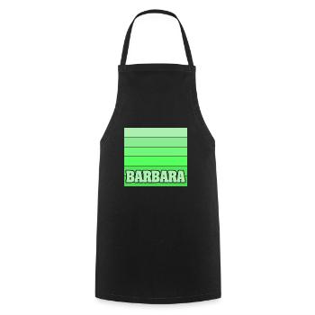 Geschenk für Barbara - Kochschürze - Schwarz - Vorne - AI Model Male 185 dark (185cm)