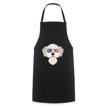 Bichon Frise USA Lunettes de soleil I Drapeau américain - Tablier de cuisine - noir - Devant - AI Model Male 185 dark (185cm)