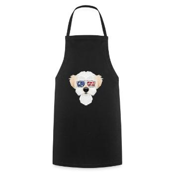 Maltese USA Sunglasses I American Flag Maltese - Cooking Apron - black - Front - AI Model Male 185 dark (185cm)