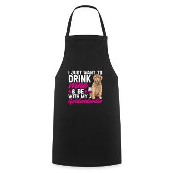 Goldendoodle Doodle Dog - Cooking Apron - black - Front - AI Model Male 185 dark (185cm)