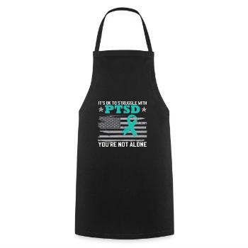PTSD Awareness Month - Cooking Apron - black - Front - AI Model Male 185 dark (185cm)