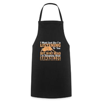Armadillo Pet Armadillo Gift - Cooking Apron - black - Front - AI Model Male 185 dark (185cm)