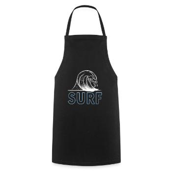 Ride The Waves Classic Surfing T-Shit Present Gift - Cooking Apron - black - Front - AI Model Male 185 dark (185cm)