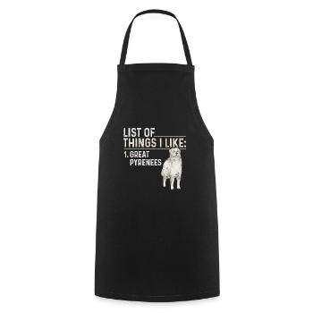 Liste des choses que j’aime Dans les Grandes Pyrénées - Tablier de cuisine - noir - Devant - AI Model Male 185 dark (185cm)