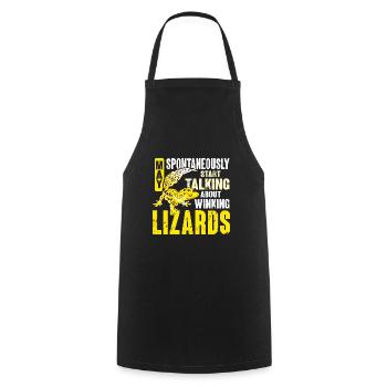 Leopard Gecko Lizard Reptiles Herpetologist - Cooking Apron - black - Front - AI Model Male 185 dark (185cm)