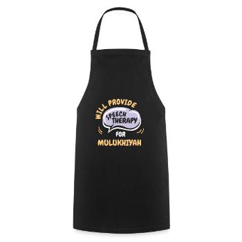 Fournir une orthophonie pour Mulukhiyah Funny - Tablier de cuisine - noir - Devant - AI Model Male 185 dark (185cm)