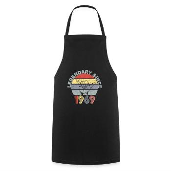 1969| Vintage Legendary since 1969 Anniversary - Cooking Apron - black - Front - AI Model Male 185 dark (185cm)