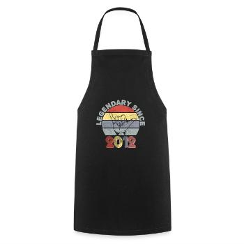 2012 | Vintage Legendary since 2012 Anniversary - Cooking Apron - black - Front - AI Model Male 185 dark (185cm)