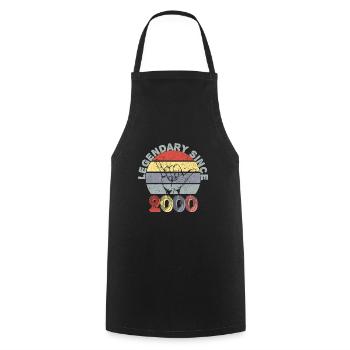 2000 | Vintage Legendary since 2000 Anniversary - Cooking Apron - black - Front - AI Model Male 185 dark (185cm)