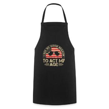 Vintage Act My Age Drôle de jeu de mots Humour adulte - Tablier de cuisine - noir - Devant - AI Model Male 185 dark (185cm)