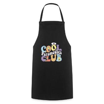 Assistant médical de l’escouade EMT du Cool Paramedics Club - Tablier de cuisine - noir - Devant - AI Model Male 185 dark (185cm)
