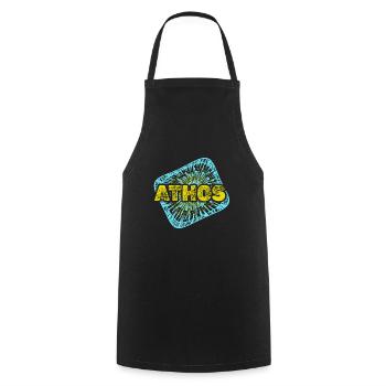 Geschenk für Athos - Kochschürze - Schwarz - Vorne - AI Model Male 185 dark (185cm)