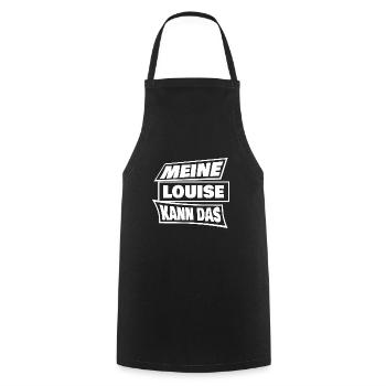 Spruch Louise - Kochschürze - Schwarz - Vorne - AI Model Male 185 dark (185cm)