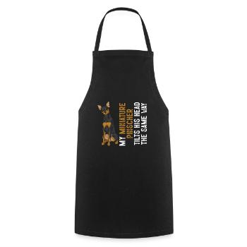 Miniature Pinscher Rehpinscher Min Pin Dog - Cooking Apron - black - Front - AI Model Male 185 dark (185cm)