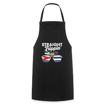 Straight Trippin' Cuba Vacation Tour Travel Trip - Cooking Apron - black - Front - AI Model Male 185 dark (185cm)