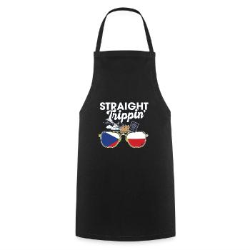 Straight Trippin' Czech Vacation Tour Travel Trip - Cooking Apron - black - Front - AI Model Male 185 dark (185cm)