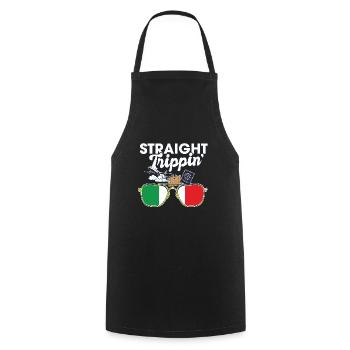Straight Trippin' Italy Vacation Tour Travel Trip - Cooking Apron - black - Front - AI Model Male 185 dark (185cm)