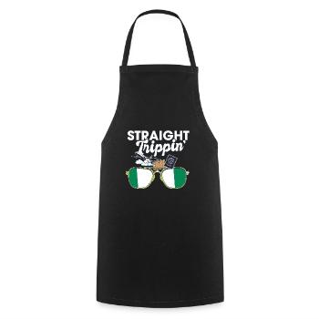Straight Trippin' Nigeria Vacances Tour Voyage - Tablier de cuisine - noir - Devant - AI Model Male 185 dark (185cm)