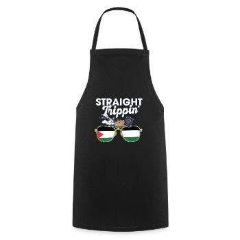 Straight Trippin' Palestine Vacances Tour Voyage - Tablier de cuisine - noir - Devant - AI Model Male 185 dark (185cm)