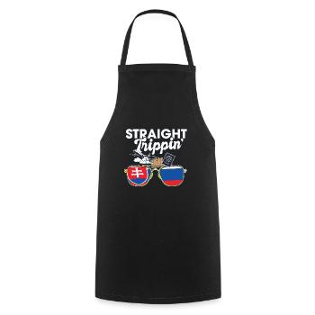 Straight Trippin' Slovakia Vacation Tour Travel - Cooking Apron - black - Front - AI Model Male 185 dark (185cm)