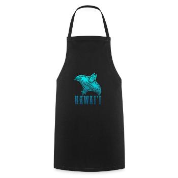 Hawaï Aloha Souvenir hawaïen - Tablier de cuisine - noir - Devant - AI Model Male 185 dark (185cm)