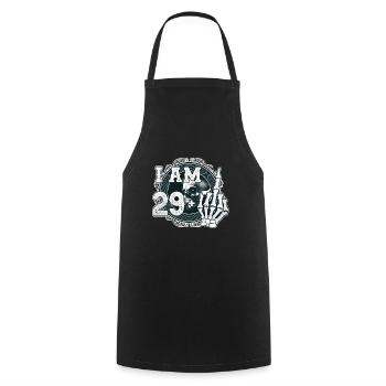 I'm 29 plus 1 middle finger Skull funny 30th - Cooking Apron - black - Front - AI Model Male 185 dark (185cm)