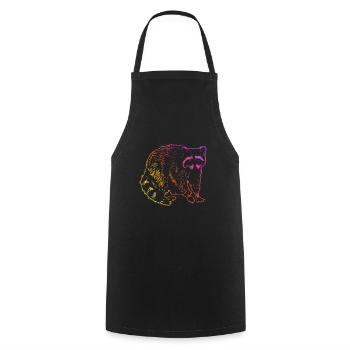 Raccoon Funny Gift - Cooking Apron - black - Front - AI Model Male 185 dark (185cm)