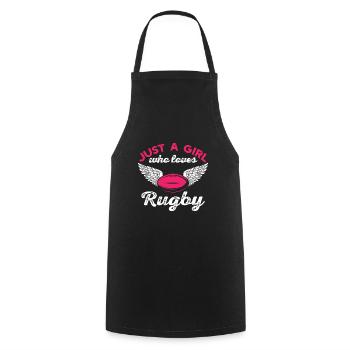 Just A Girl Who Loves Rugby - Tablier de cuisine - noir - Devant - AI Model Male 185 dark (185cm)